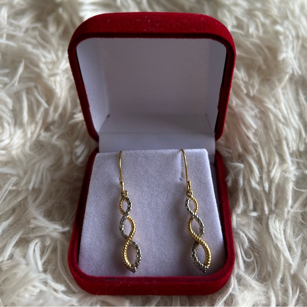 Gold Plated 925 Silver Dangle Earrings